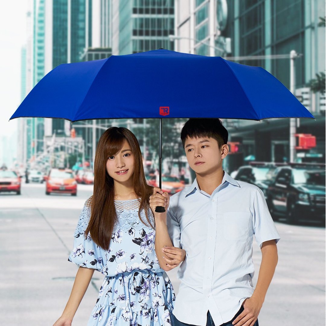 TDN加大黑胶三折魔术伞自动开收伞轻量抗UV晴雨伞(皇家蓝) - 雨伞/雨衣 - 防水材质 蓝色