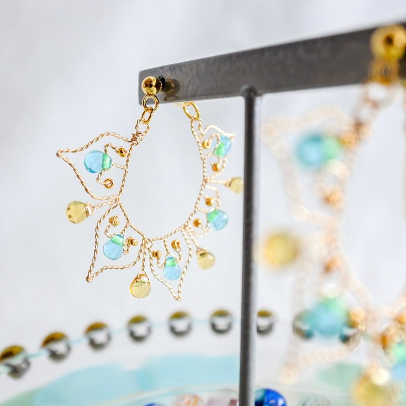 Iroka (Souten) wire accessory - 耳环/耳夹 - 其他金属 金色