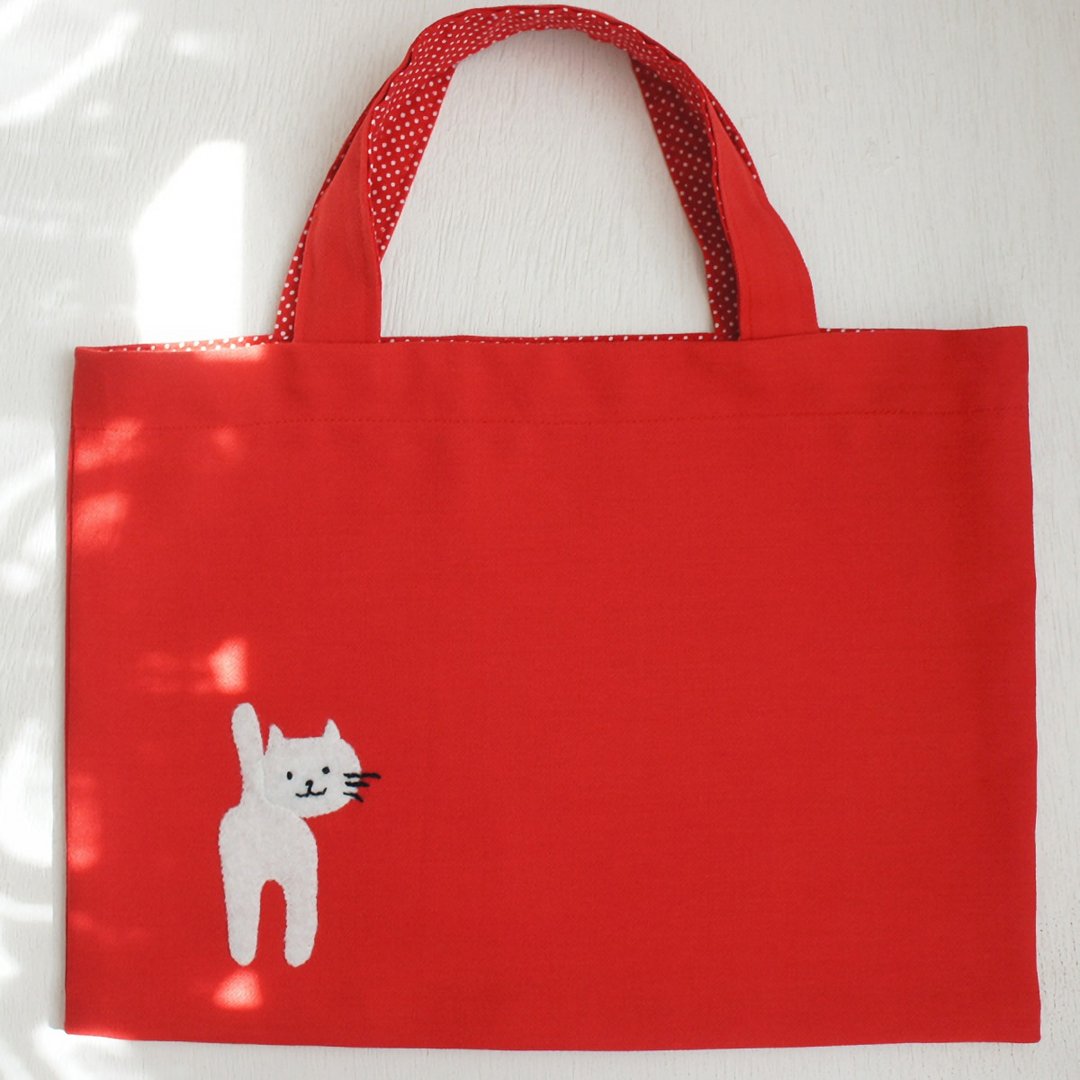 Ba-ba handmade mini carrying bag  No.B5B4 - 手提包/手提袋 - 其他材质 红色