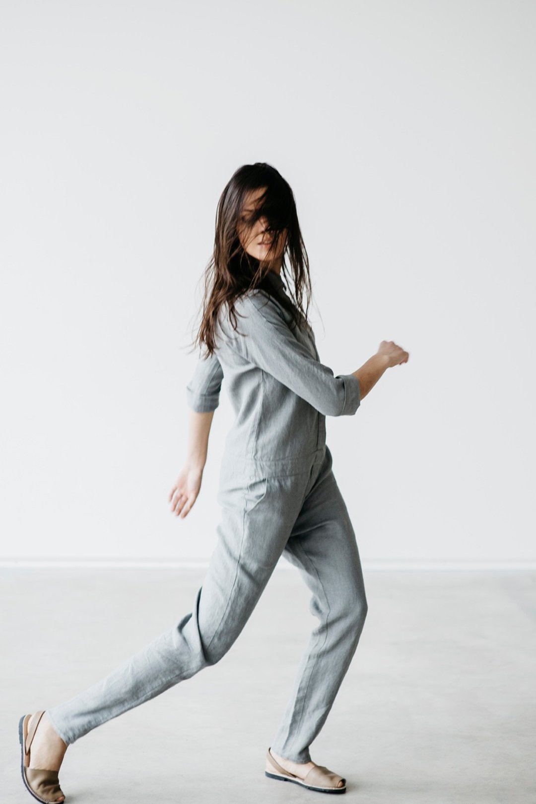 Linen Jumpsuit Motumo 15K4 - 背带裤/连体裤 - 亚麻 多色