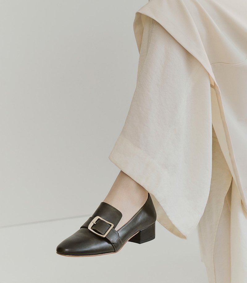 Sample Sale 3.4 Buckle Loafer Heels - 玛莉珍鞋 - 真皮 多色
