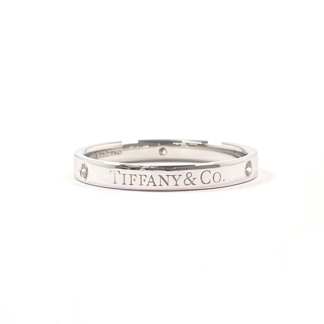 【日本直送 中古美品】19 号 蒂芙尼 TIFFANY&Co. 戒指 宽版戒指 Pt950 铂金/钻石 - 戒指 - 贵金属 银色