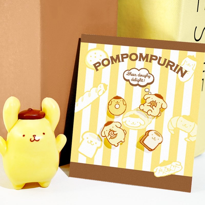 PomPomPurin系列-造型耳环组-布丁狗与面包款 - 耳环/耳夹 - 其他金属 多色