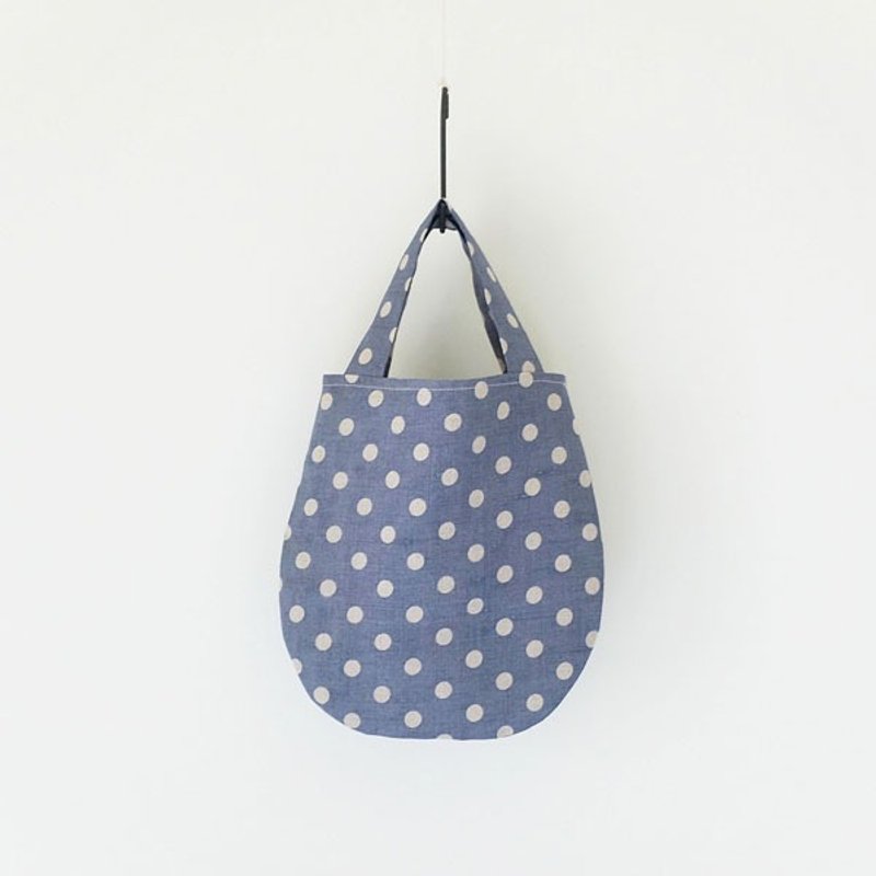 生活童趣小扁袋。水玉亚麻 - 手提包/手提袋 - 棉．麻 多色