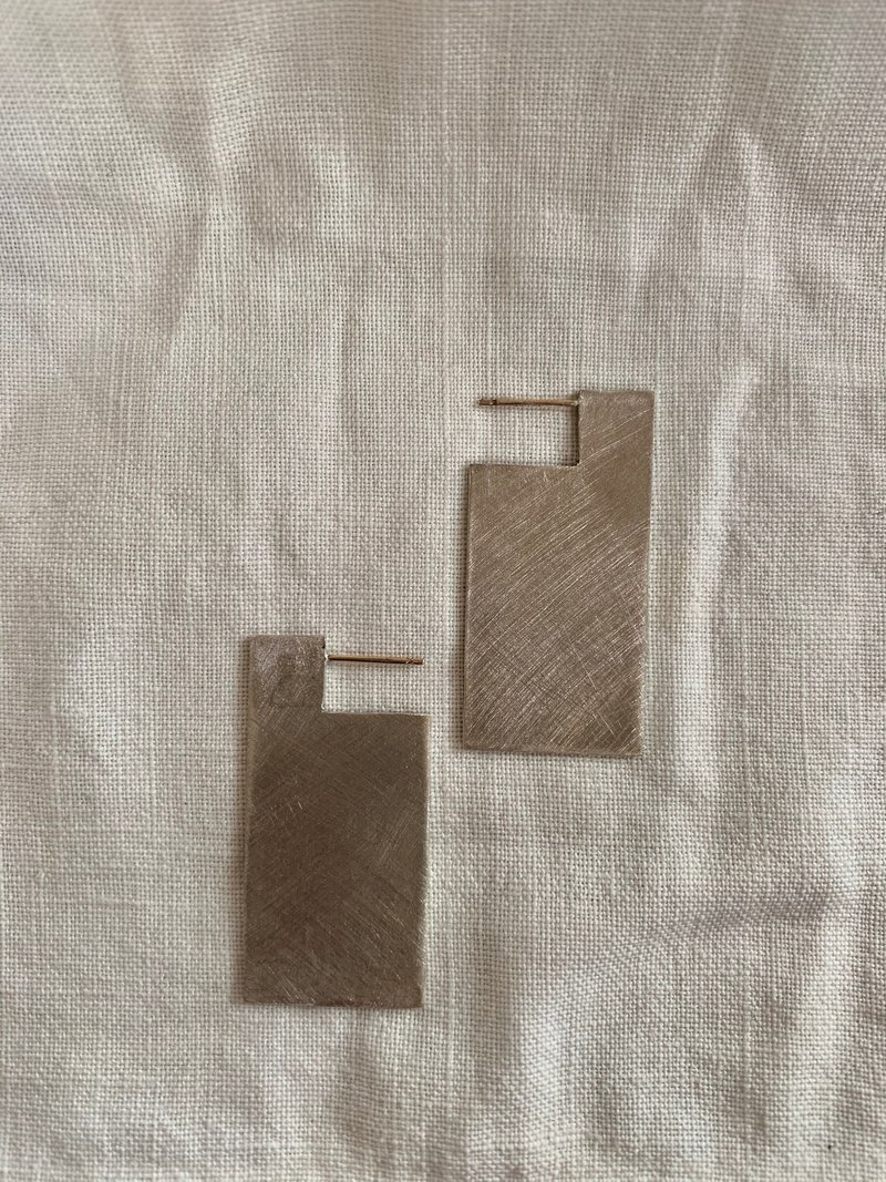 square  or  circle pierce - 耳环/耳夹 - 银 银色