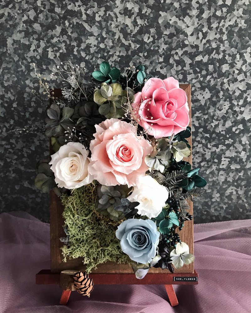 不凋花相框花/婚礼谢卡座/名片座/开幕送礼/商业送礼/婚礼小物 - 干燥花/捧花 - 其他材质 