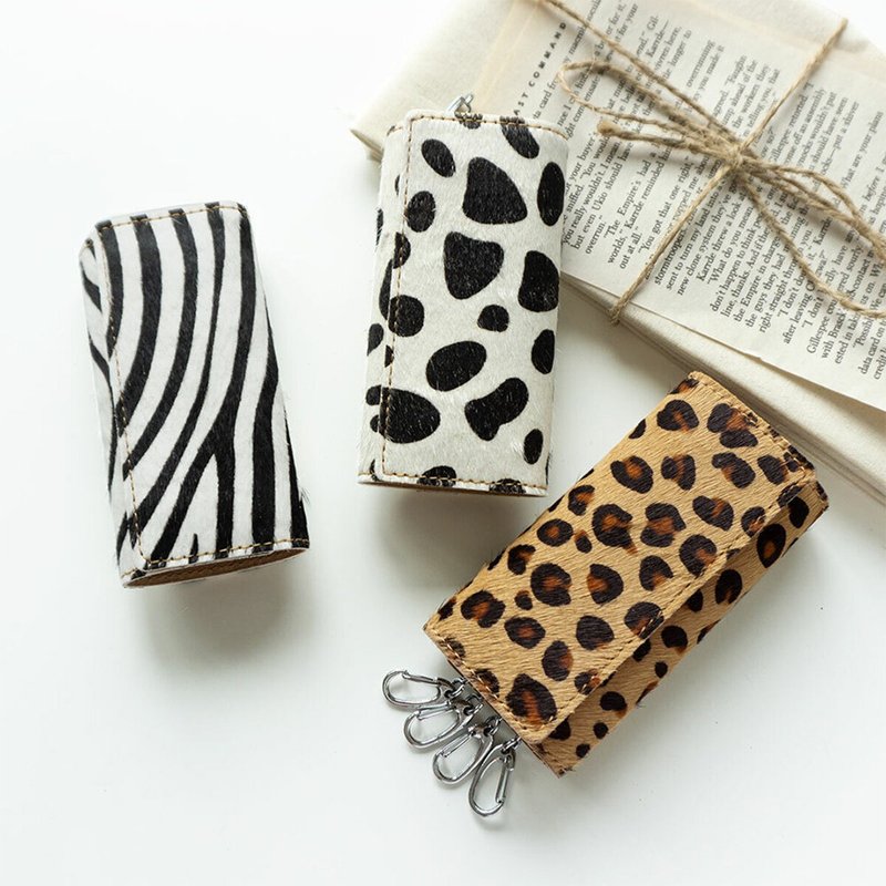 钥匙圈 毛感效果 【 动物花纹 】皮革 自然 钥匙 钥匙圈 斑马 斑点狗 母亲节 HZ08K - 钥匙链/钥匙包 - 真皮 多色