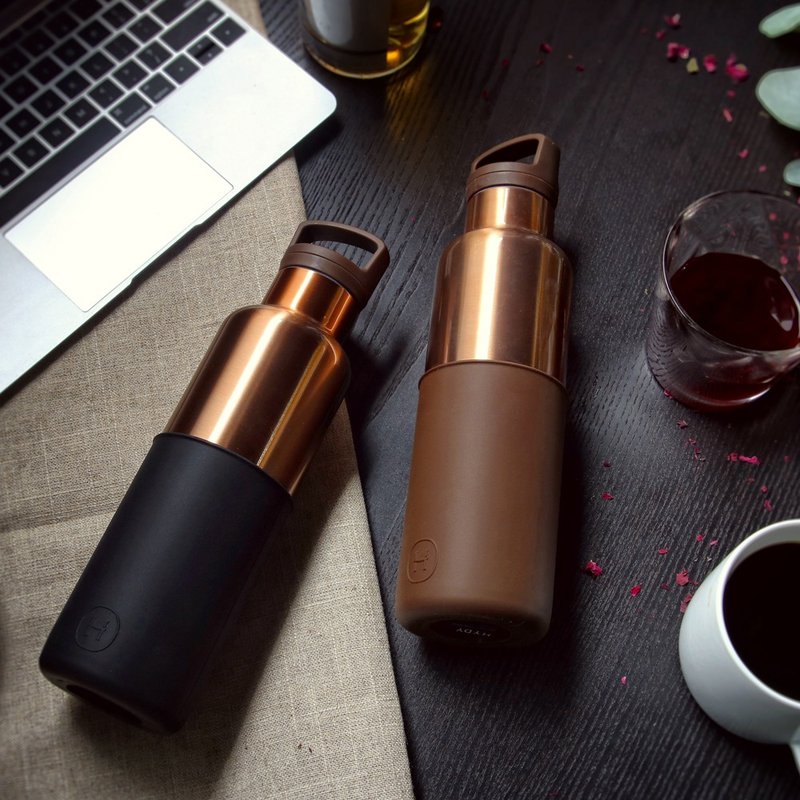 古铜金双瓶组590ml 再送黑格尔名言背袋 - 水瓶/水壶 - 其他金属 多色