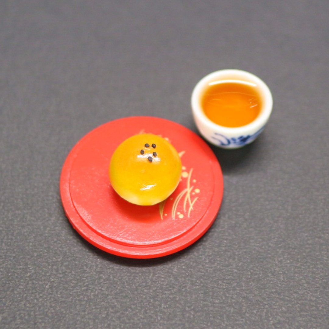 蛋黄酥 完整未切 耳环 单耳 中秋月饼ダンファンス - 耳环/耳夹 - 粘土 橘色