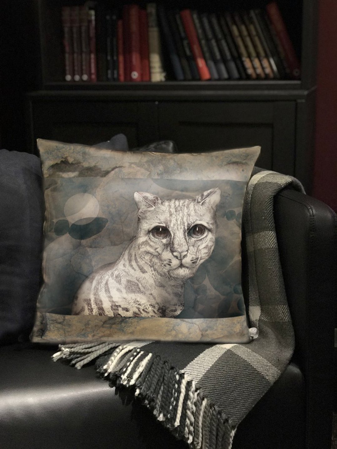 逐梦筑梦 台湾特有山中精灵 抱枕套系列 台湾石虎 Leopard Cat - 枕头/抱枕 - 棉 银色