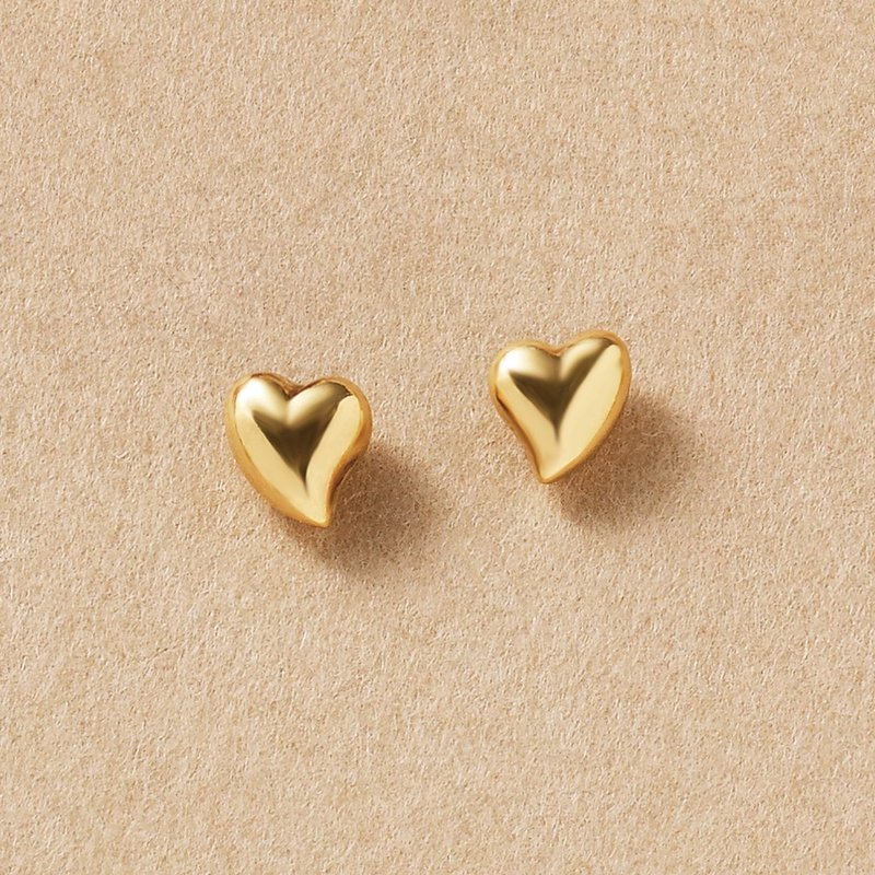 【Second Earrings】 18K 黄金心形耳环 - 耳环/耳夹 - 贵金属 
