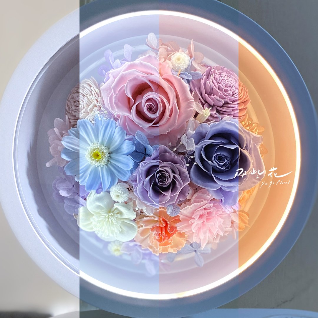 【那些花】永生花无线充电台灯/桌灯/三合一功能/蓝牙音箱 - 干燥花/捧花 - 植物．花 白色