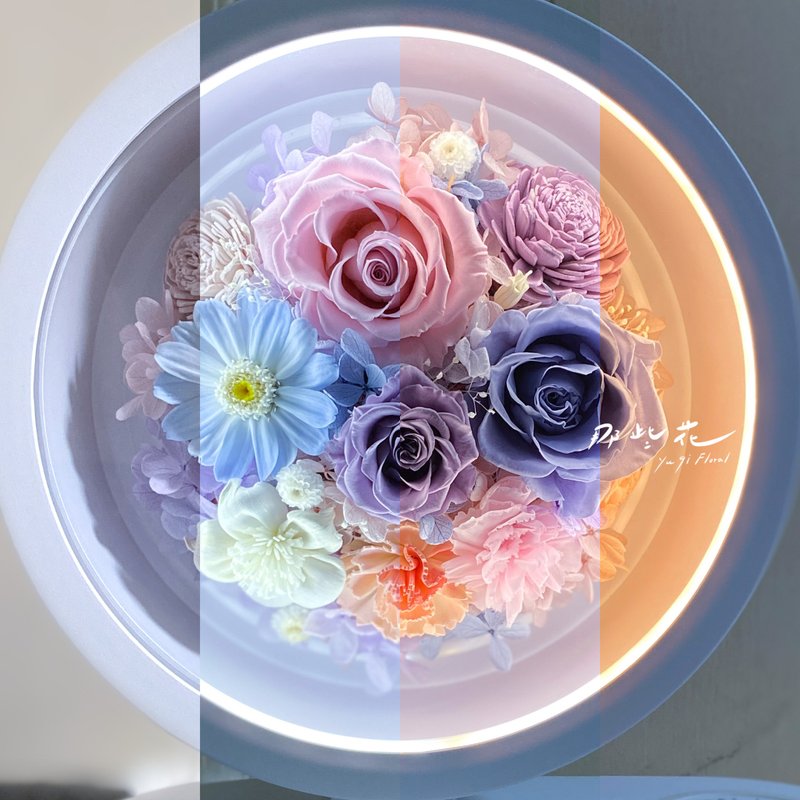 【那些花】永生花无线充电台灯/桌灯/三合一功能/蓝牙音箱 - 干燥花/捧花 - 植物．花 白色