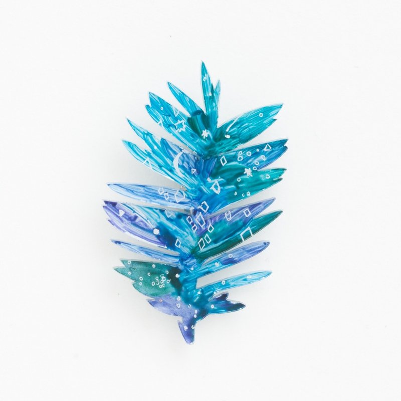 Picture brooch [leaves] - 胸针 - 压克力 蓝色