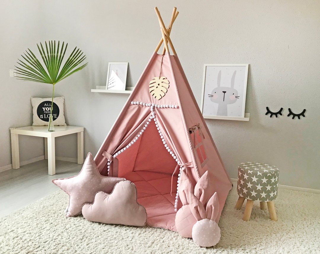 Teepee, kids teepee, teepee tent, tee pee, tipi, play tent - 儿童家具 - 棉 
