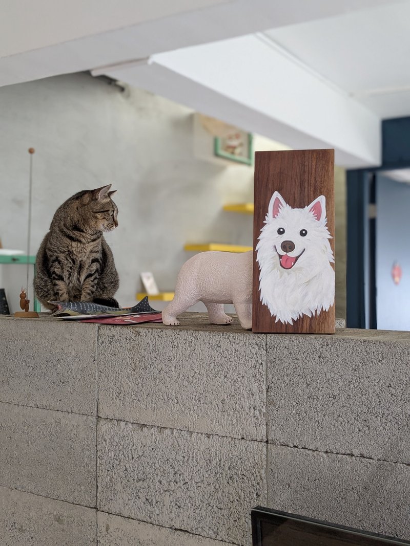 手绘木头/宠物画/手绘/定制/似颜绘/猫/狗/宠物/纪念/毕业礼物 - 订制画像 - 其他金属 