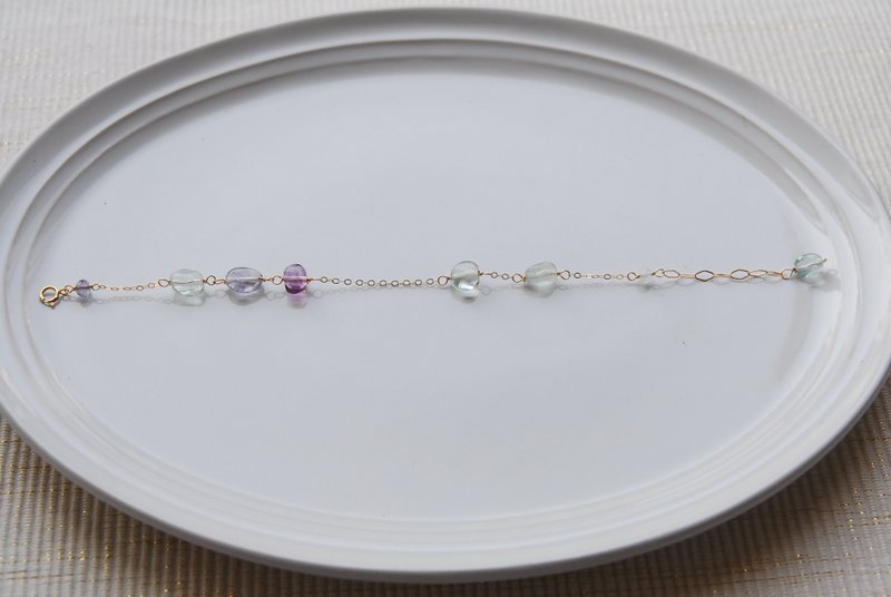 感受微风的多色萤石手链 14KGF - 手链/手环 - 半宝石 多色