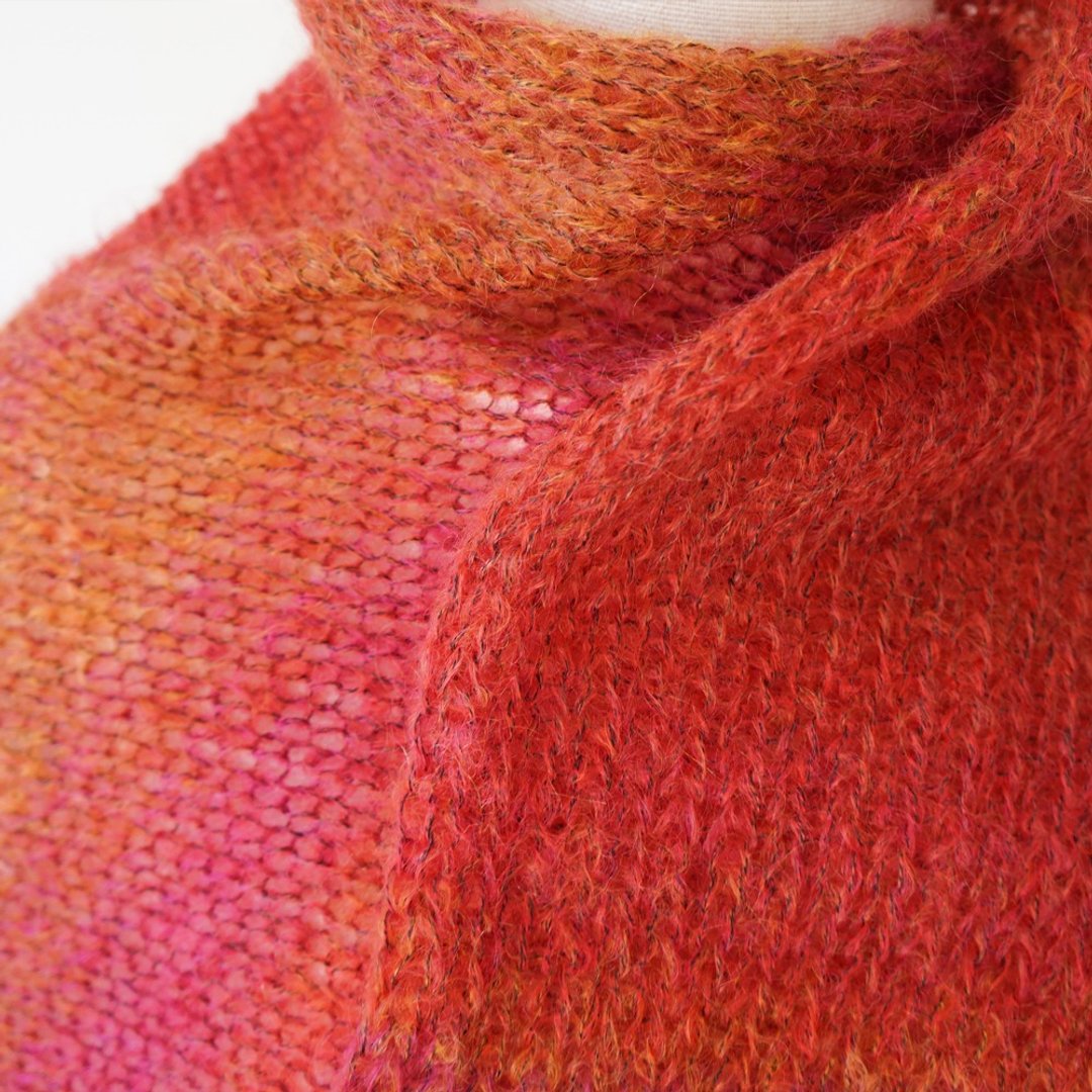 Ba-ba handmade Machine knitted muffler  No.M8 - 围巾/披肩 - 其他材质 红色