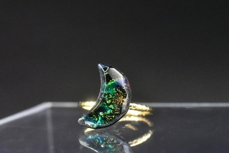 月亮戒指 - 戒指 - 玻璃 黑色