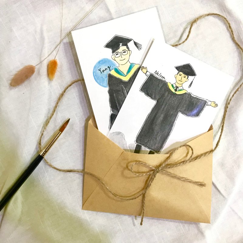 学士服 似颜绘/定制化/人像 - 卡片/明信片 - 纸 