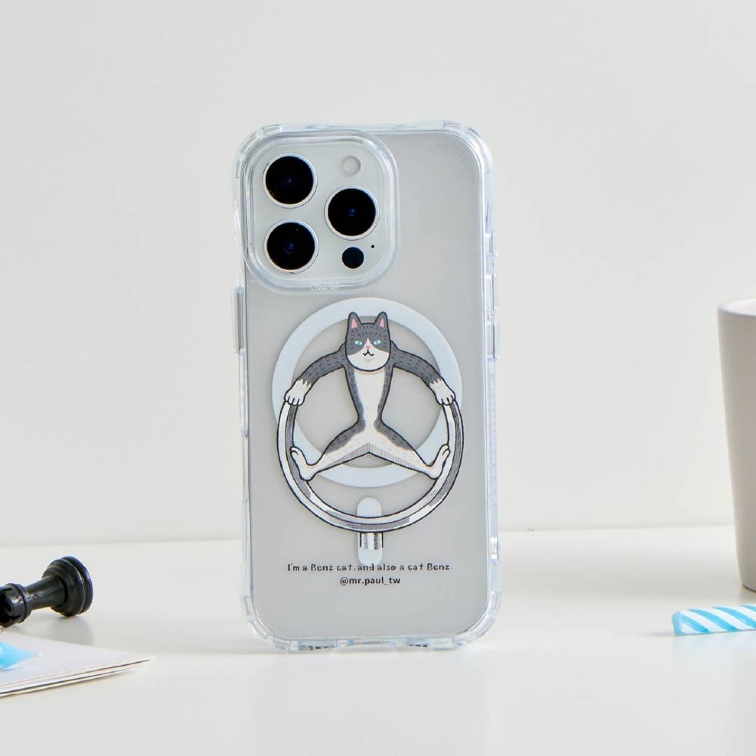 保罗先生 奔驰猫也是猫奔驰抗黄防摔MagSafe iPhone手机壳 - 手机壳/手机套 - 塑料 多色