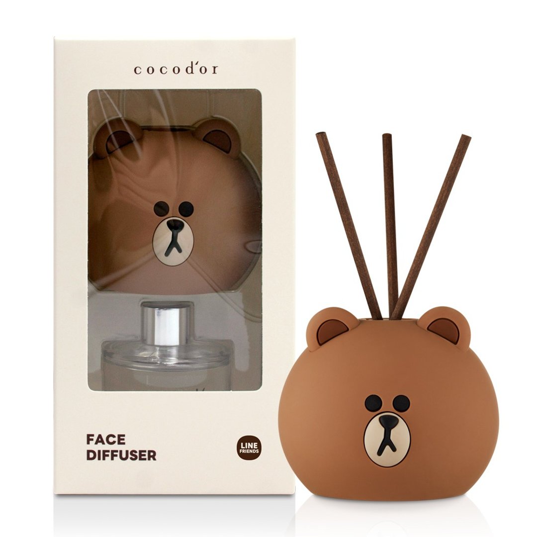 cocodor-BROWN & FRIENDS造型扩香瓶50ml-熊大-蜜梨小苍兰 - 香薰/精油/线香 - 玻璃 咖啡色