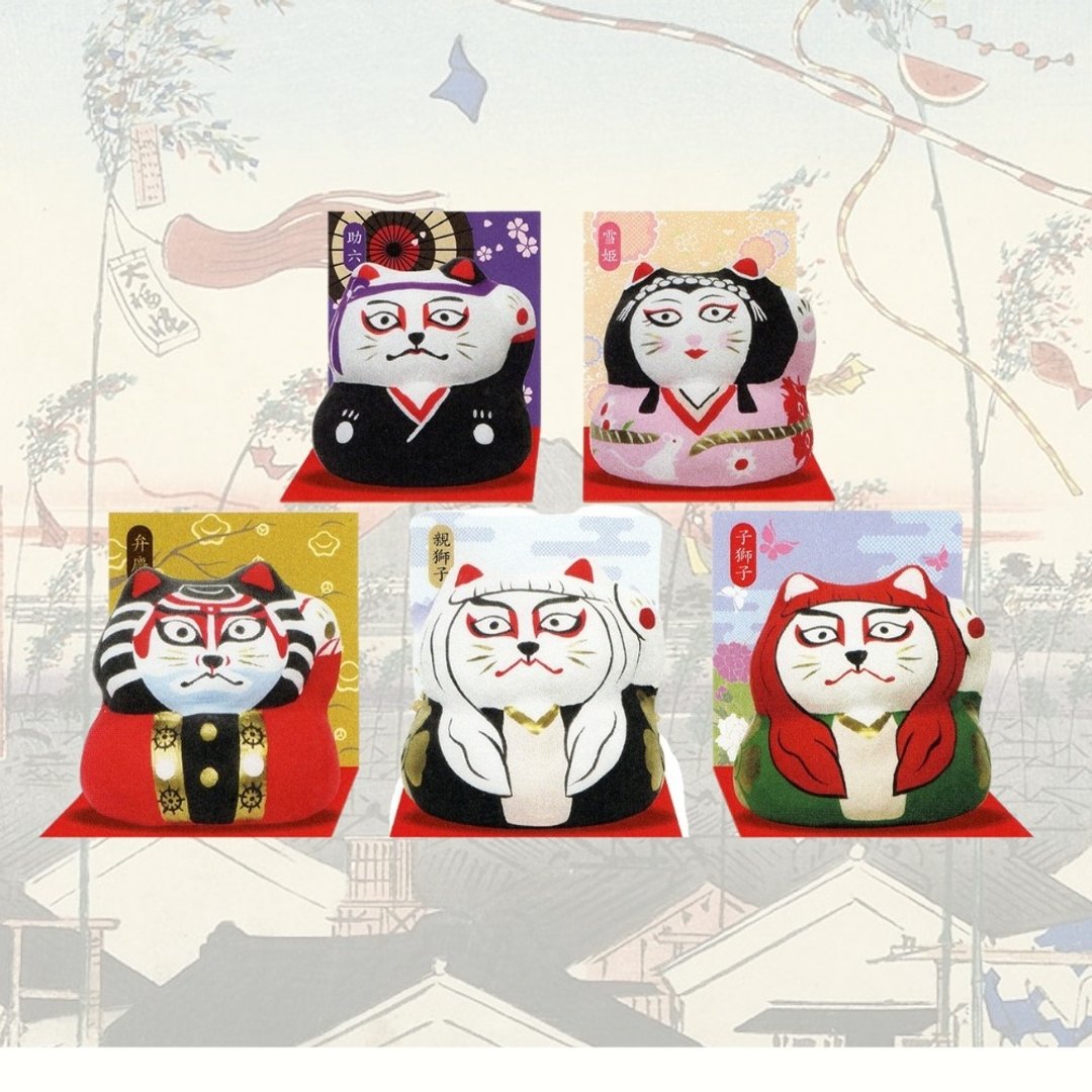 江户御缘物语 歌舞梨猫系列 招财猫 - 玩偶/公仔 - 纸 多色