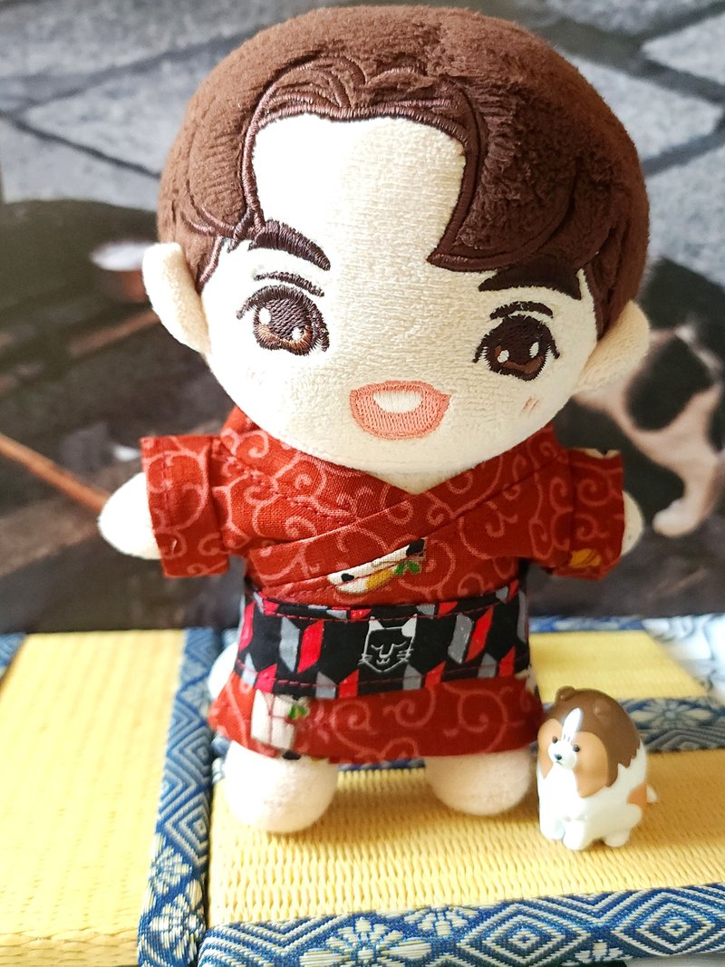 Labubu17cm 娃衣，15cm 棉花娃衣，手作玩偶衣服 - 红色小猫 - 玩偶/公仔 - 棉．麻 红色