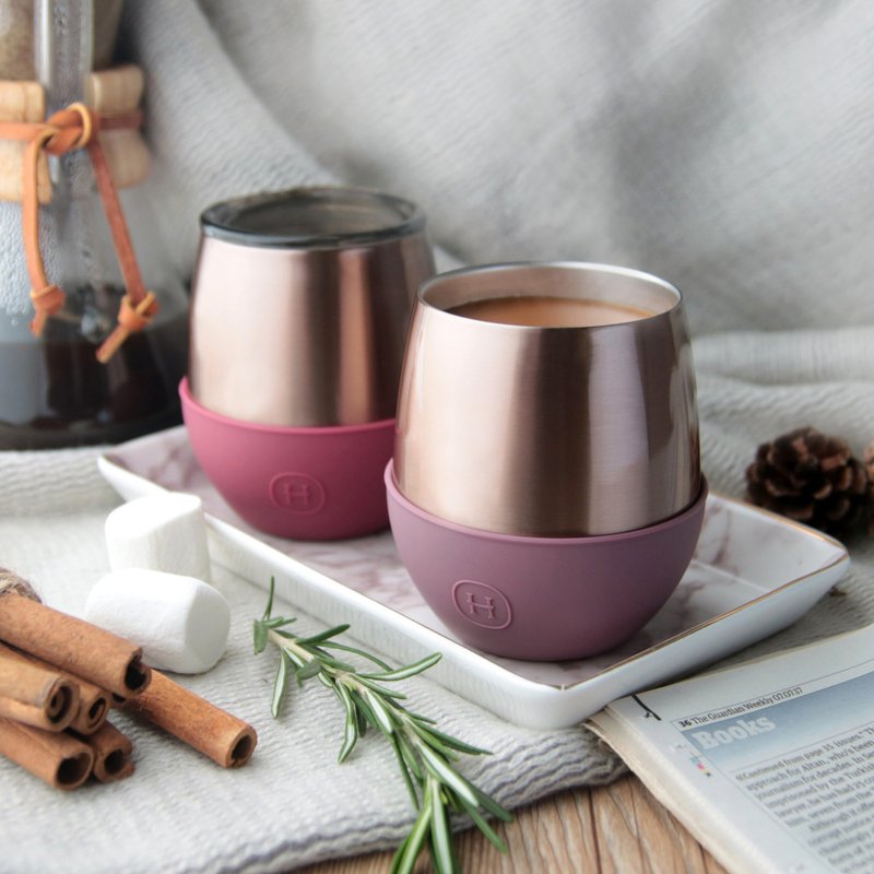 【优惠组合】 精致生活首选 | 双层随行蜜粉金保温杯 2入组 - 保温瓶/保温杯 - 不锈钢 粉红色