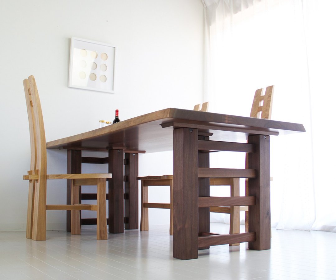 旭川家具 MUKU工房Original 耐震餐桌 - 餐桌/书桌 - 木头 咖啡色