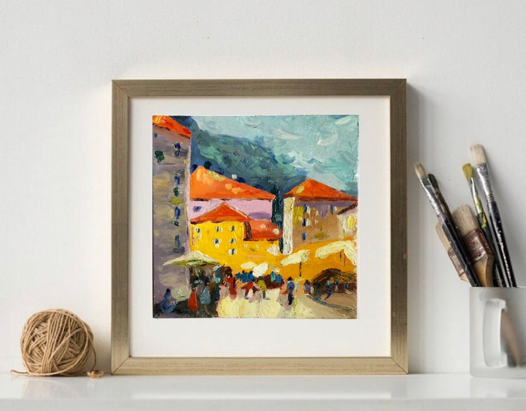 Urban Landscape original oil painting - 墙贴/壁贴 - 其他材质 黄色