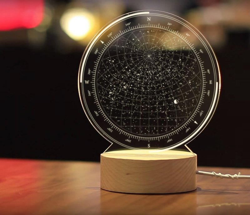 【定制】有制夜灯-星空版 含实木盒 情侣 纪念 结婚 谢师 送礼 - 摆饰 - 木头 金色