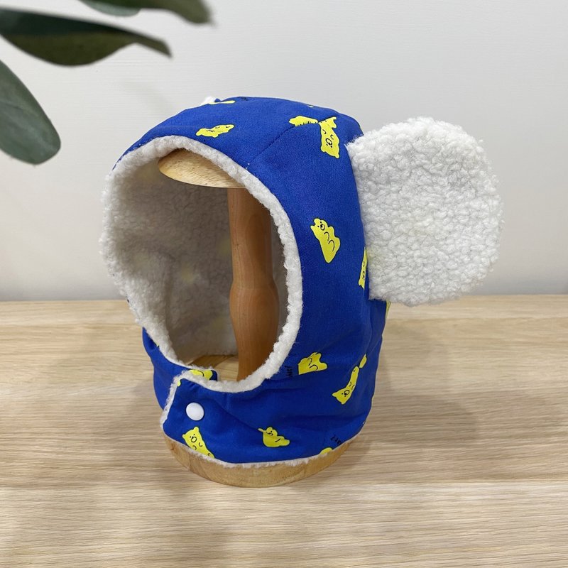 【现货】・儿童帽子・熊帽・萤光熊软糖熊款 - 婴儿帽/发带 - 棉．麻 蓝色