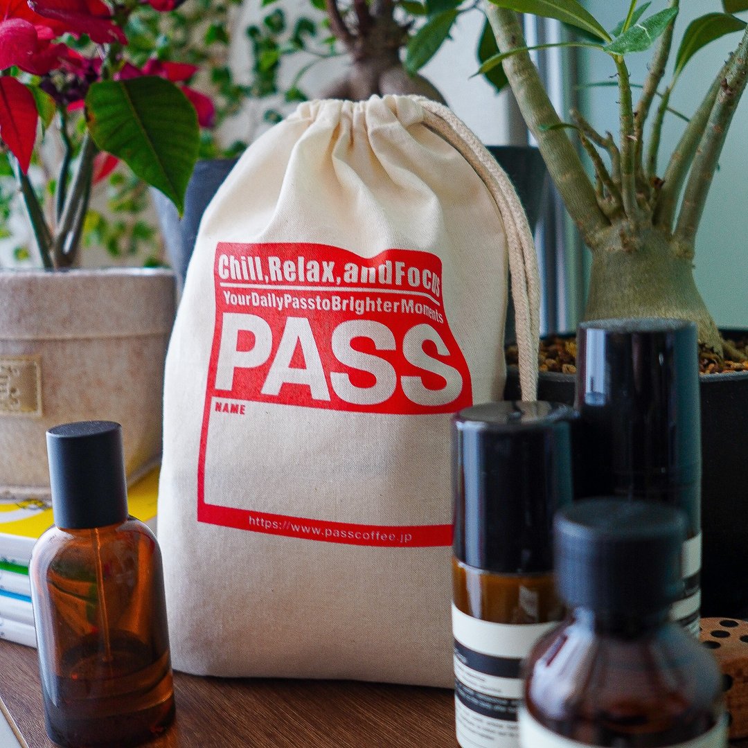 PASS COFFEE 束口袋 - 化妆包/杂物包 - 棉 白色