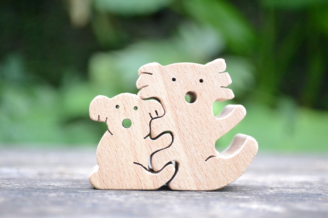 形影不离的无尾熊。手工小木作 - 摆饰 - 木头 