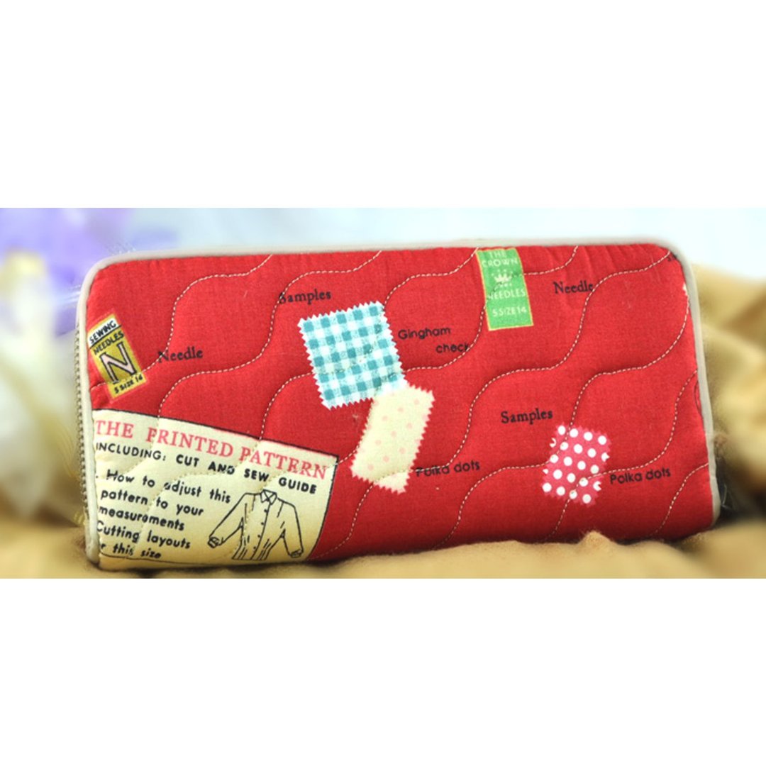 艾拉蔓长夹_手工立体压纹手缝布-小关铃子设计布 - 皮夹/钱包 - 棉 