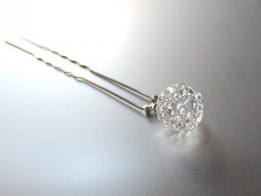 Dentelle sphere Kanzashi  /  DBK-001RC - 发饰 - 玻璃 透明