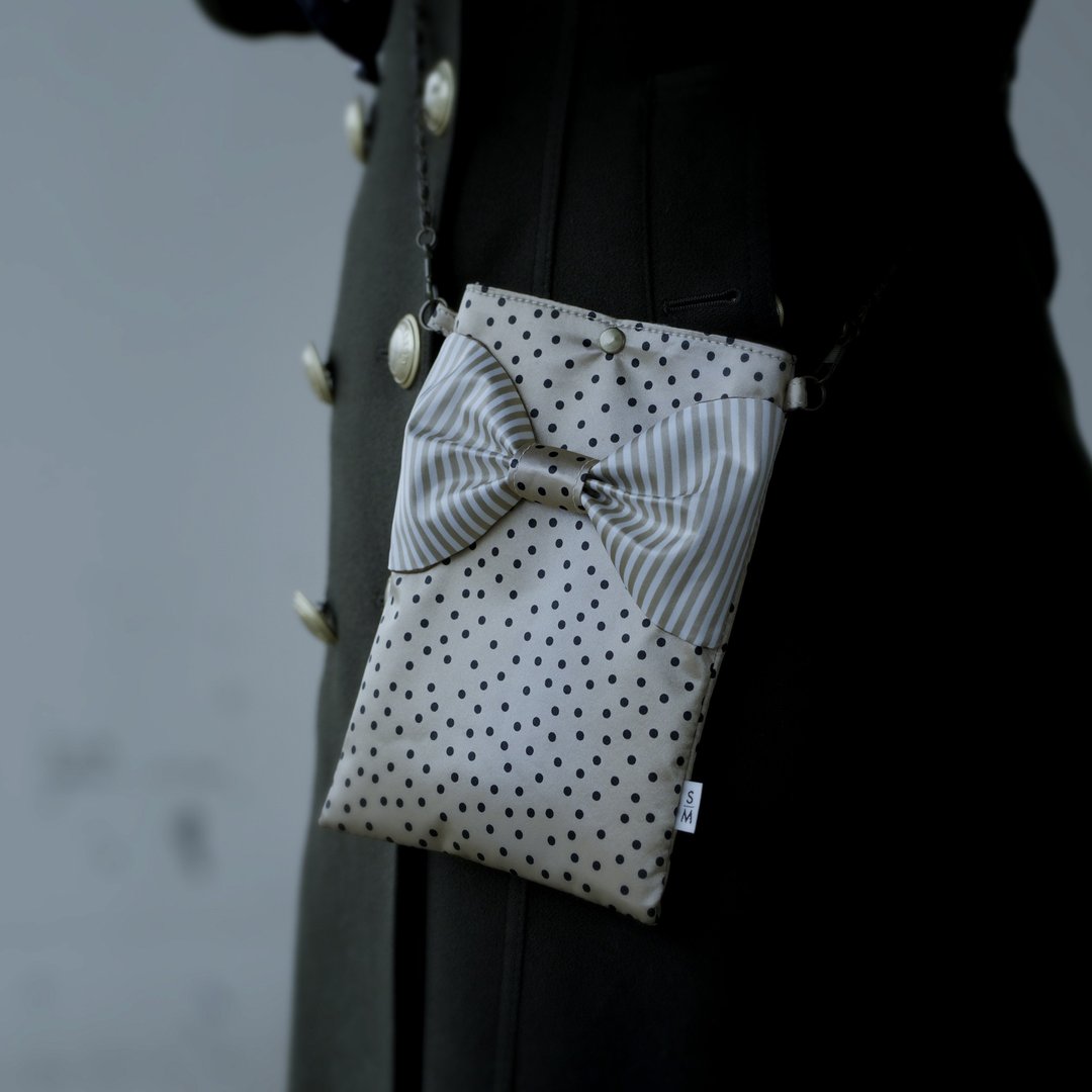 2025年2月26日贩售开始_New World Mini Fabric_手机斜背包_金点×条纹 - 侧背包/斜挎包 - 聚酯纤维 金色