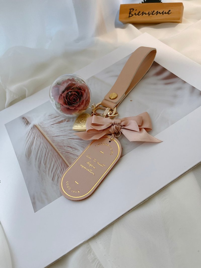 永生花钥匙圈.送礼.吊饰.伴娘礼物.婚礼小物.生日礼物. 永生花 - 钥匙链/钥匙包 - 其他材质 粉红色