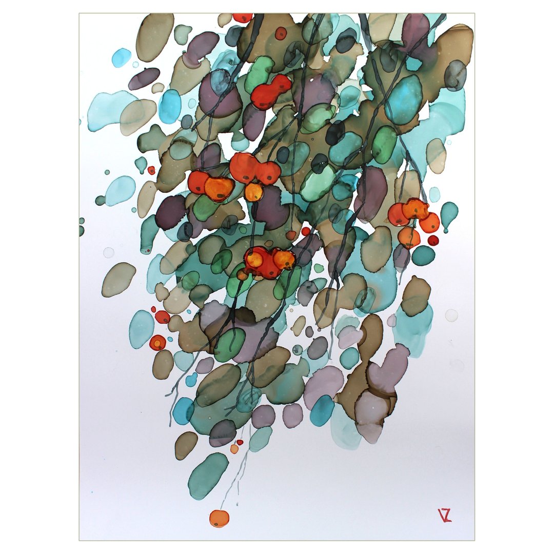 绘有浆果的美丽树枝 室内绘画 40*30厘米 - 墙贴/壁贴 - 其他材质 多色