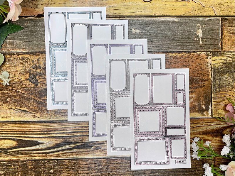 (特殊纸5种5张全SET) 洋太格画框ver. 2 - 贴纸 - 纸 多色