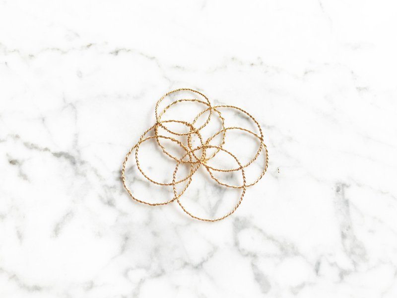 《经典手感线戒》藤蔓麻花 美国14K金(14KGF)  线戒 (单只) - 戒指 - 其他金属 