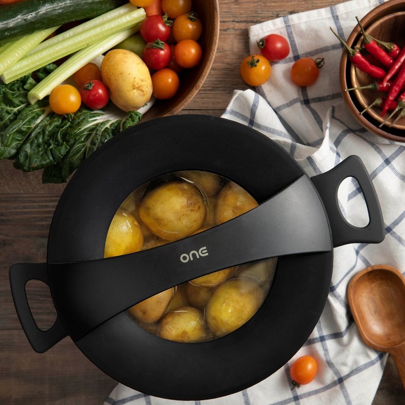 OneLid  多用途煲盖 (玻璃版黑色) - 厨房用具 - 硅胶 黑色