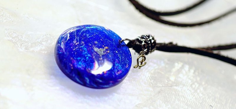 [Made to order] Blue Galaxy-Rainbow Aurora- - 项链 - 玻璃 蓝色