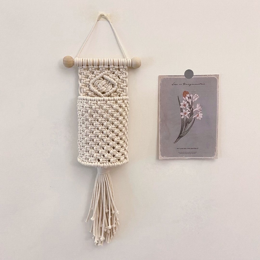Macrame 手工编织收纳吊篮 - 收纳用品 - 棉 