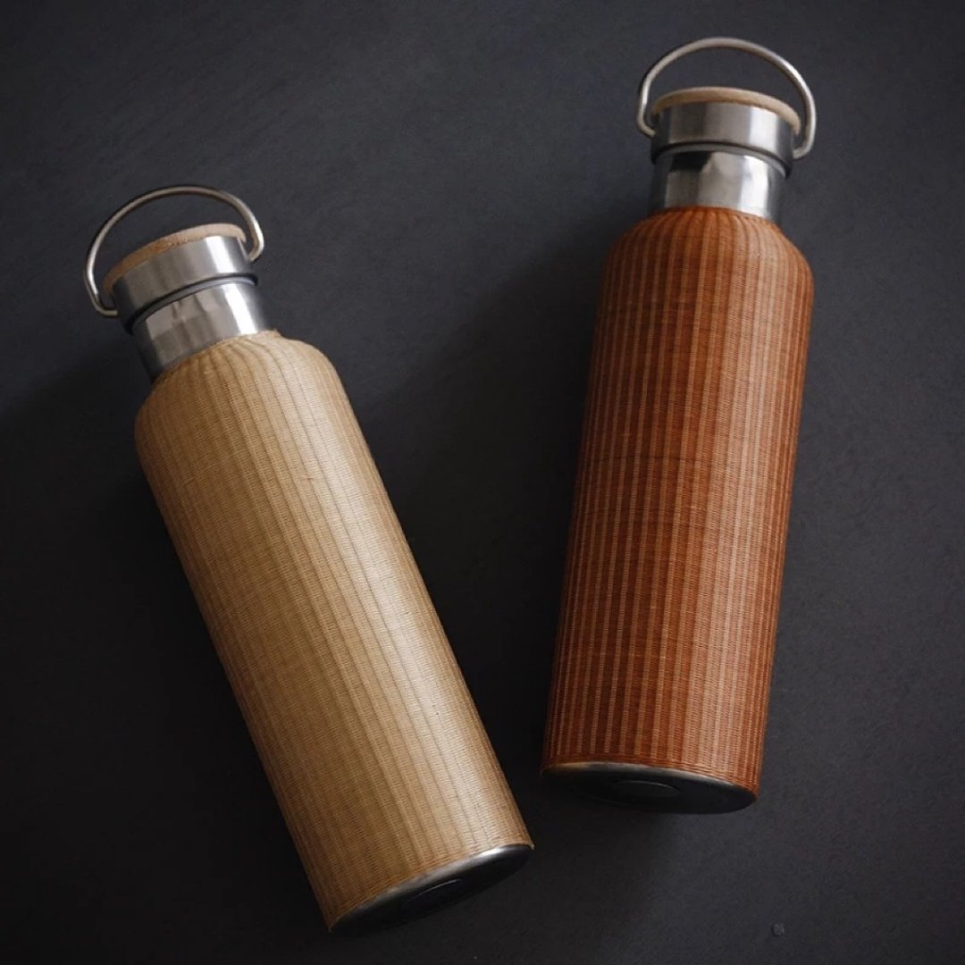 闻说|竹丝扣瓷复古保温瓶 手工慈竹热水壶 复古茶道保温壶 - 保温瓶/保温杯 - 不锈钢 