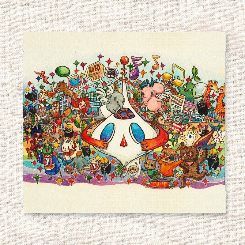 水彩手绘插画 | 问候卡 | 画作 | 摆饰 | 挂画 | 明信片 | 卡片 | 复制画【离不开的虚拟世界】 - 卡片/明信片 - 纸 