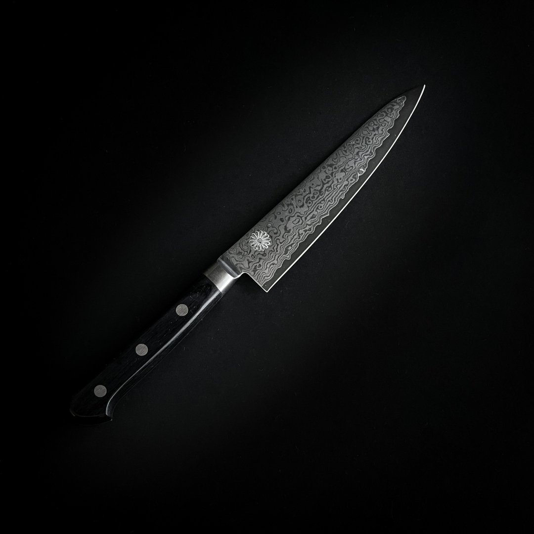 Kikusumi NATUR Sakura Santoku 厨师刀 日本G3钢抛光 16.5cm - 菜刀/刀架 - 不锈钢 银色