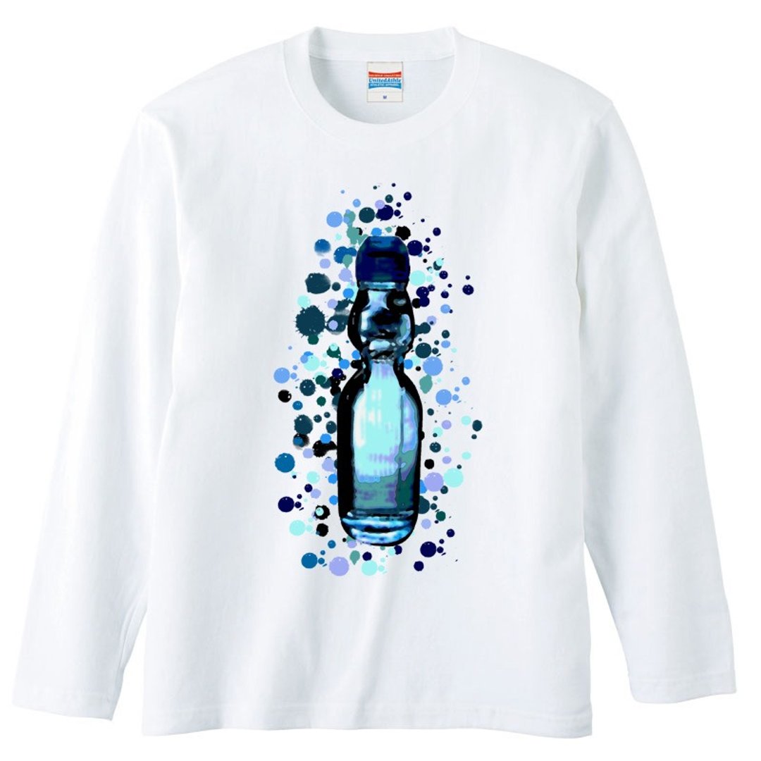 Long Sleeve T-shirt / Ramune - 男装上衣/T 恤 - 棉．麻 白色
