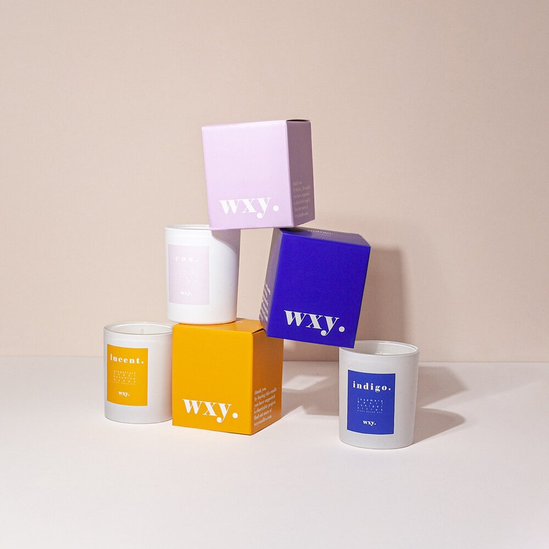 【英国 wxy】经典蜡烛- indigo. 迷迭香 & 杜松 /200g - 蜡烛/烛台 - 玻璃 蓝色